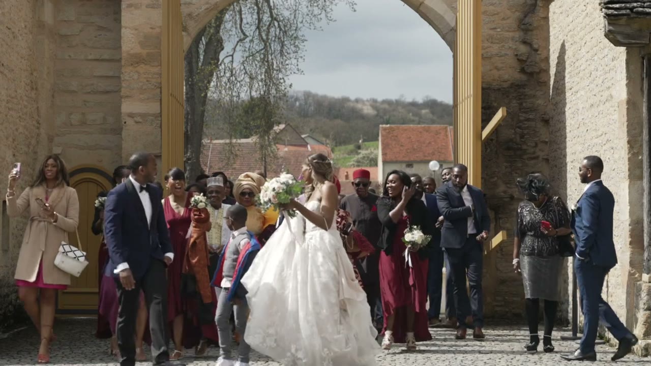 A wedding held in a castle